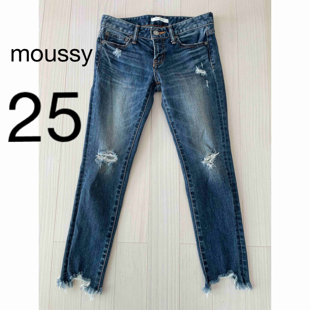 moussy(マウジー)のMOUSSY fringe cropped スキニー　25 レディースのパンツ(デニム/ジーンズ)の商品写真