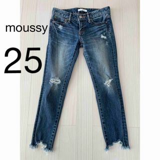 マウジー(moussy)のMOUSSY fringe cropped スキニー　25(デニム/ジーンズ)