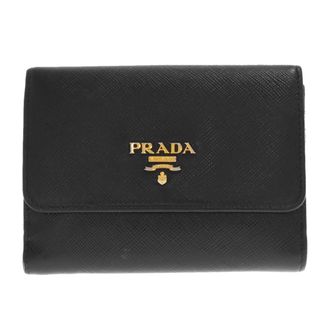 プラダ(PRADA)のPRADA プラダ SAFFIANO MULTI サフィアーノ マルチ Wホック二つ折り財布 1MH523 ブラック(折り財布)