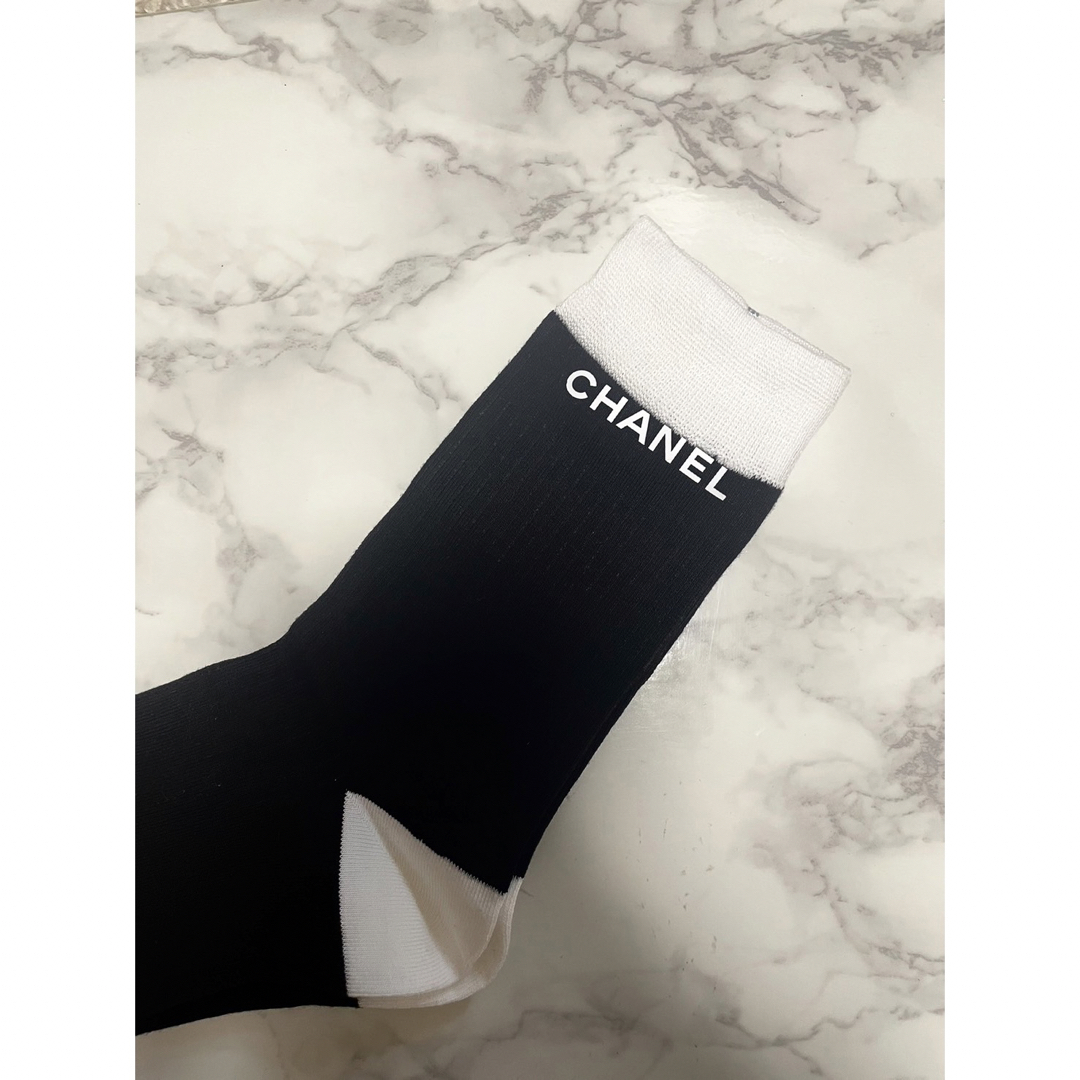 【ラスト1足】CHANEL ソックス 靴下 ブラック レディースのレッグウェア(ソックス)の商品写真