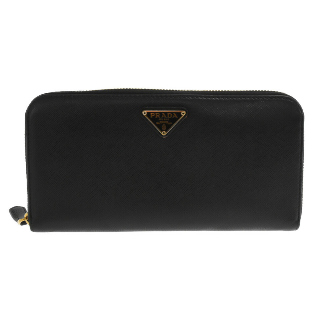 PRADA プラダ SAFFIANO TRIANG NERO Zip Around Lether Wallet 1ML506 サフィアーノレザー アラウンドジップ ロングウォレット ブラック