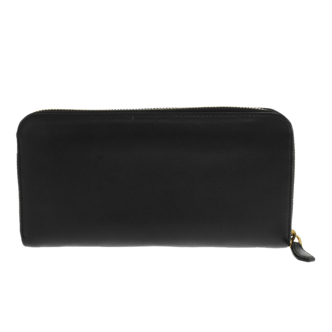 PRADA - PRADA プラダ SAFFIANO TRIANG NERO Zip Around Lether Wallet