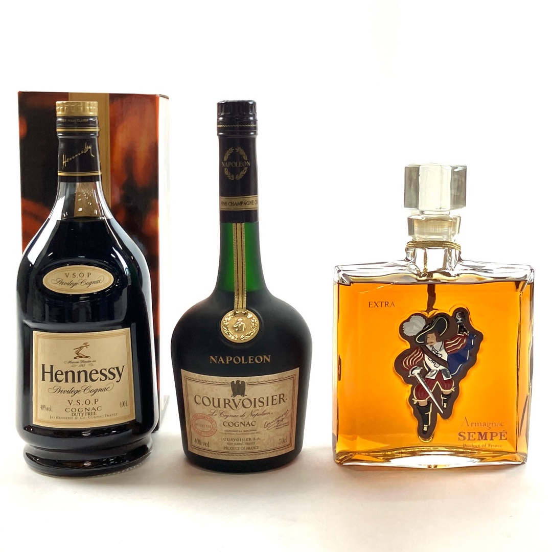 3本 Hennessy COURVOISIER SEMPE コニャック アルマニャック