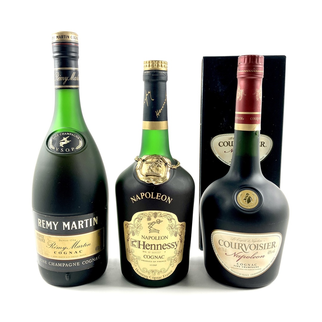 3本 REMY MARTIN Hennessy COURVOISIER コニャックバイセルブランデーセット