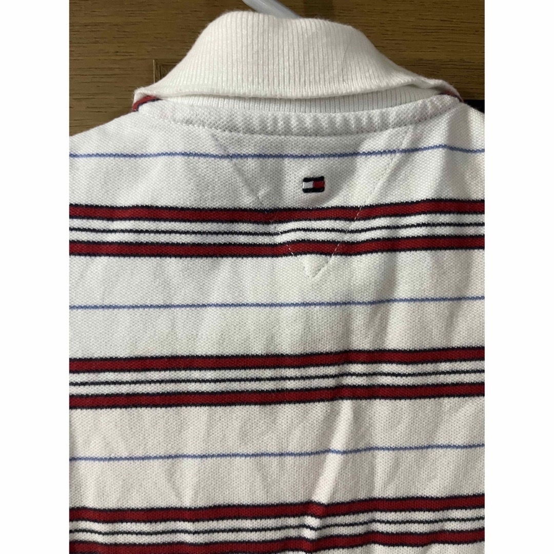 TOMMY HILFIGER(トミーヒルフィガー)の［TOMMYHILFIGER］半袖ロンパース　80cm ポロシャツ　ボーダー キッズ/ベビー/マタニティのベビー服(~85cm)(ロンパース)の商品写真