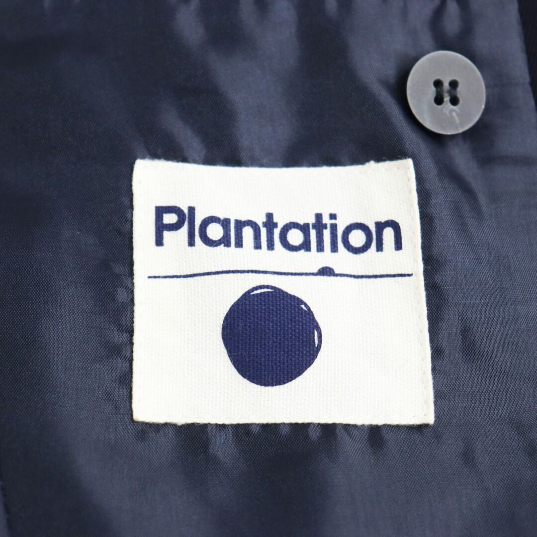 美品●Plantation ISSEY MIYAKE プランテーション イッセイミヤケ ノーカラー シングルスーツ/セットアップ ネイビー L 日本製 正規品 8