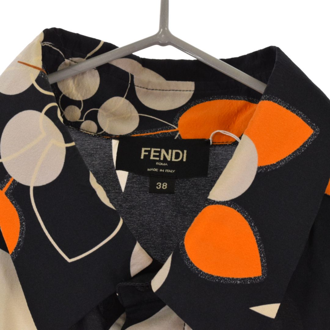 FENDI(フェンディ)のFENDI フェンディ 20S 総柄 フラワープリント シルク長袖シャツ FS0808 ABL4 ブラック メンズのトップス(シャツ)の商品写真