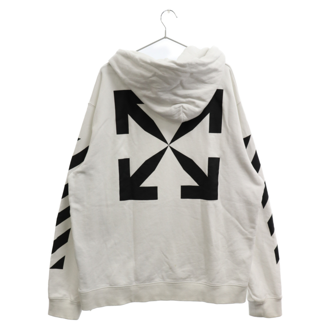 OFF-WHITE オフホワイト DIAG ARROW SLIM Hoodie アロープリント プルオーバー パーカー ホワイト OMBB097C99FLE012