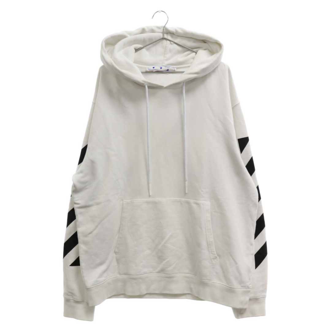 OFF-WHITE オフホワイト DIAG ARROW SLIM Hoodie アロープリント プルオーバー パーカー ホワイト OMBB097C99FLE012