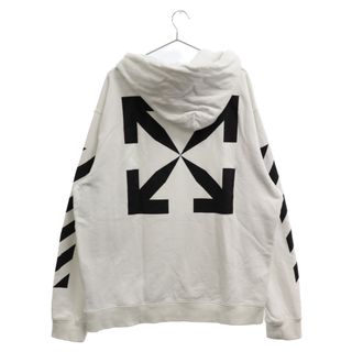 OFF-WHITE オフホワイト 20AW BRUSHSTROKE ARROW COTTON HOODIE グラフィックプリント プルオーバーパーカー フーディ ホワイト OWBB032R20F30128