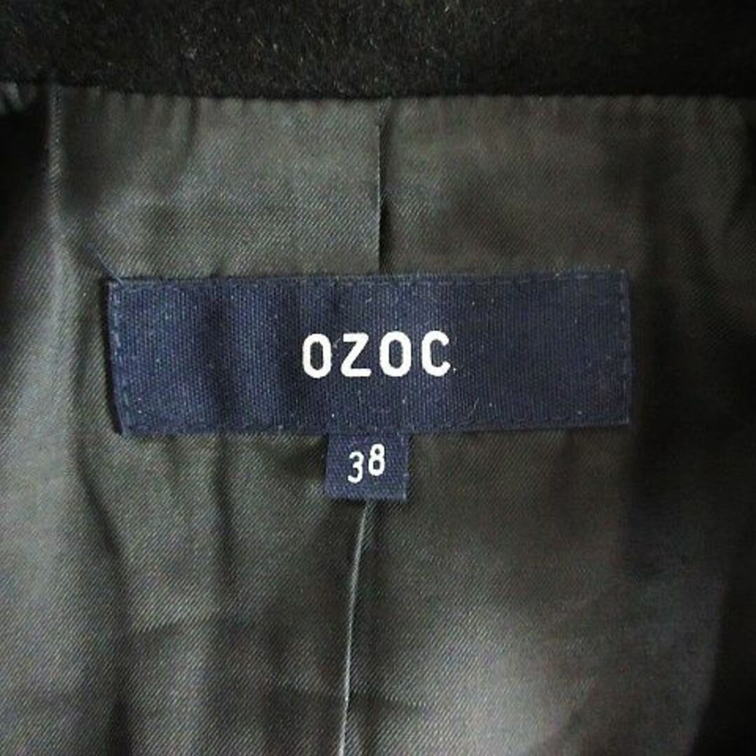 OZOC(オゾック)のオゾック ピーコート アウター 長袖 アンゴラ混 ウール混 38 ブラック レディースのジャケット/アウター(ピーコート)の商品写真