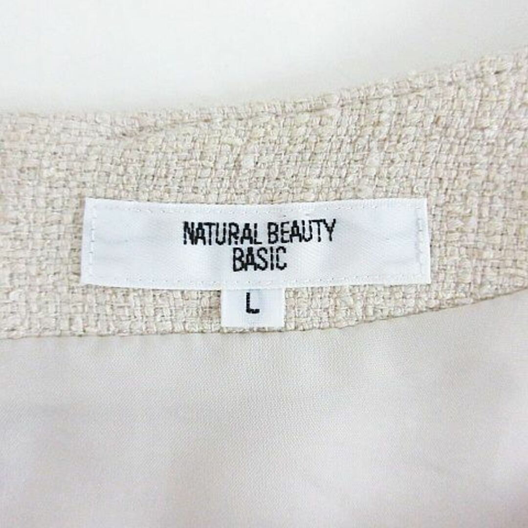 NATURAL BEAUTY BASIC(ナチュラルビューティーベーシック)のナチュラルビューティーベーシック ワンピース 半袖 ミモレ丈  L ベージュ系 レディースのワンピース(ひざ丈ワンピース)の商品写真