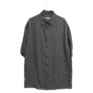 VALENTINO ヴァレンチノ Lyocell Short Sleeve Shirt くるみボタン オーバーサイズ ショートスリーブ半袖シャツ グレー TV0AAB3666P