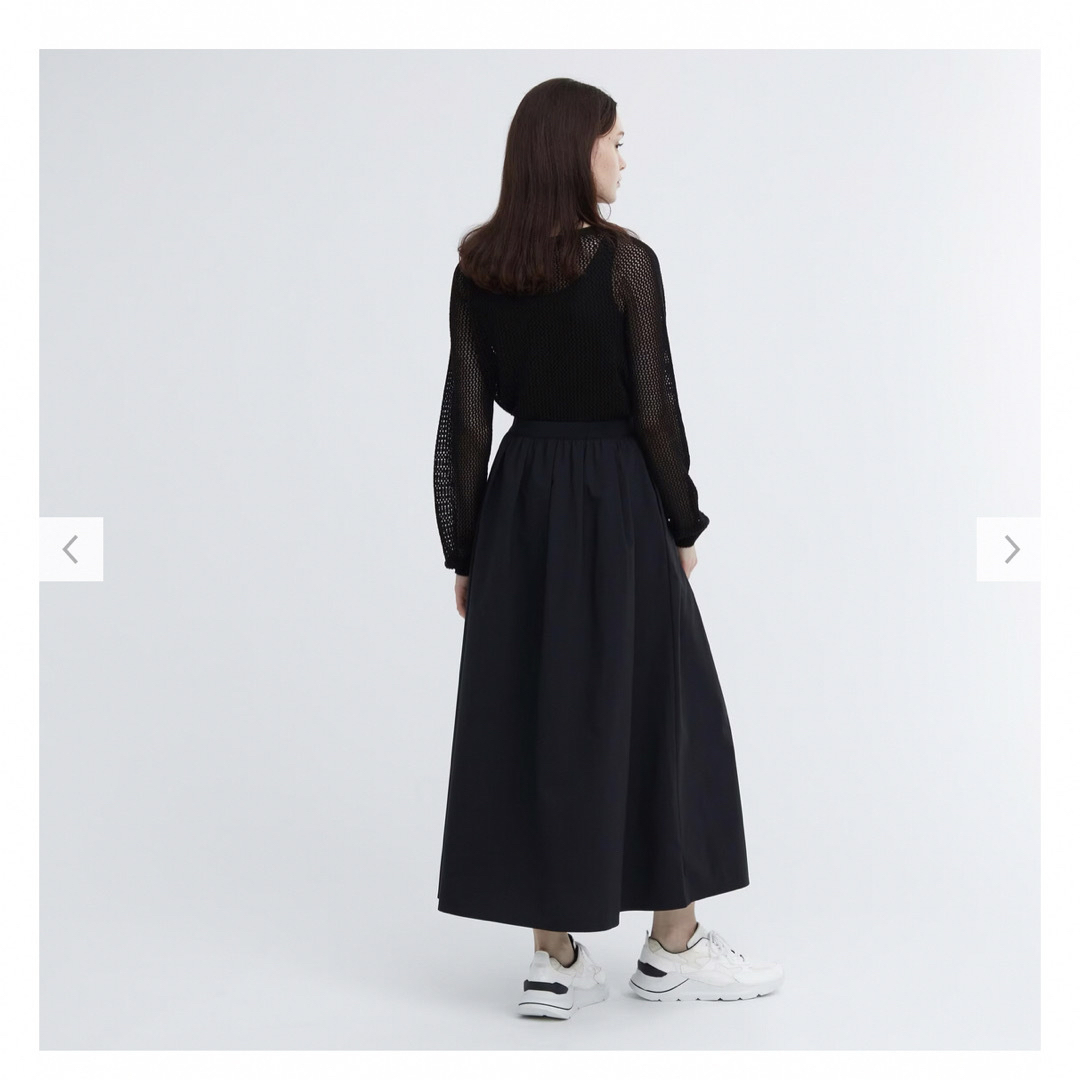 UNIQLO(ユニクロ)のUNIQLO WOMEN ボリュームロングスカート BLACK Sサイズ 丈標準 レディースのスカート(ロングスカート)の商品写真