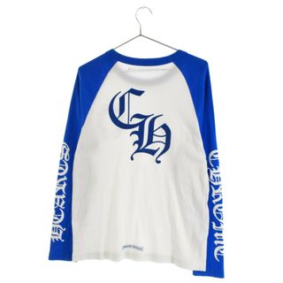 クロムハーツ(Chrome Hearts)のCHROME HEARTS クロムハーツ Raglan Sleeve Tee バックCHプリントラグランスリーブTシャツ 長袖カットソー ロンT ブルー/ホワイト(Tシャツ/カットソー(七分/長袖))