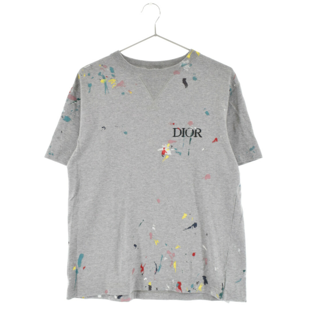 DIOR ディオール 21SS ペイントデザインロゴプリント半袖Tシャツ グレー 183J686A0554