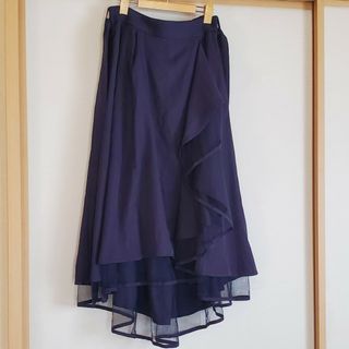 アクシーズファム(axes femme)のaxes　レーススカート　ネイビー(ロングスカート)