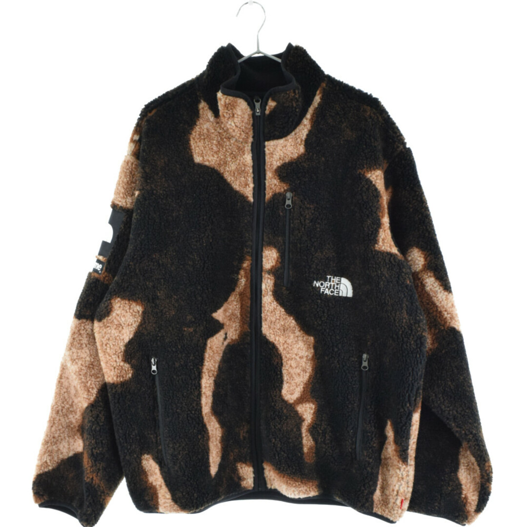 SUPREME シュプリーム 21AW×THE NORTH FACE Bleached Denim Print Fleece Jacket ノースフェイス ブリーチドデニムプリントフリースジャケット ブラウン NA52100I