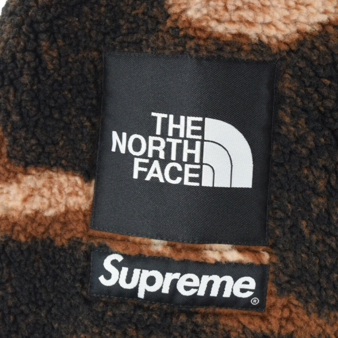 SUPREME シュプリーム 21AW×THE NORTH FACE Bleached Denim Print Fleece Jacket  ノースフェイス ブリーチドデニムプリントフリースジャケット ブラウン NA52100I