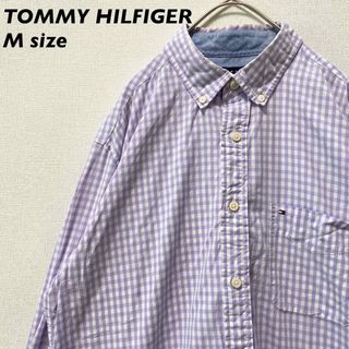 トミーヒルフィガー(TOMMY HILFIGER)のトミーヒルフィガー　長袖シャツ　ボタンダウン　チェック　刺繍ロゴ　男女兼用　M(シャツ)