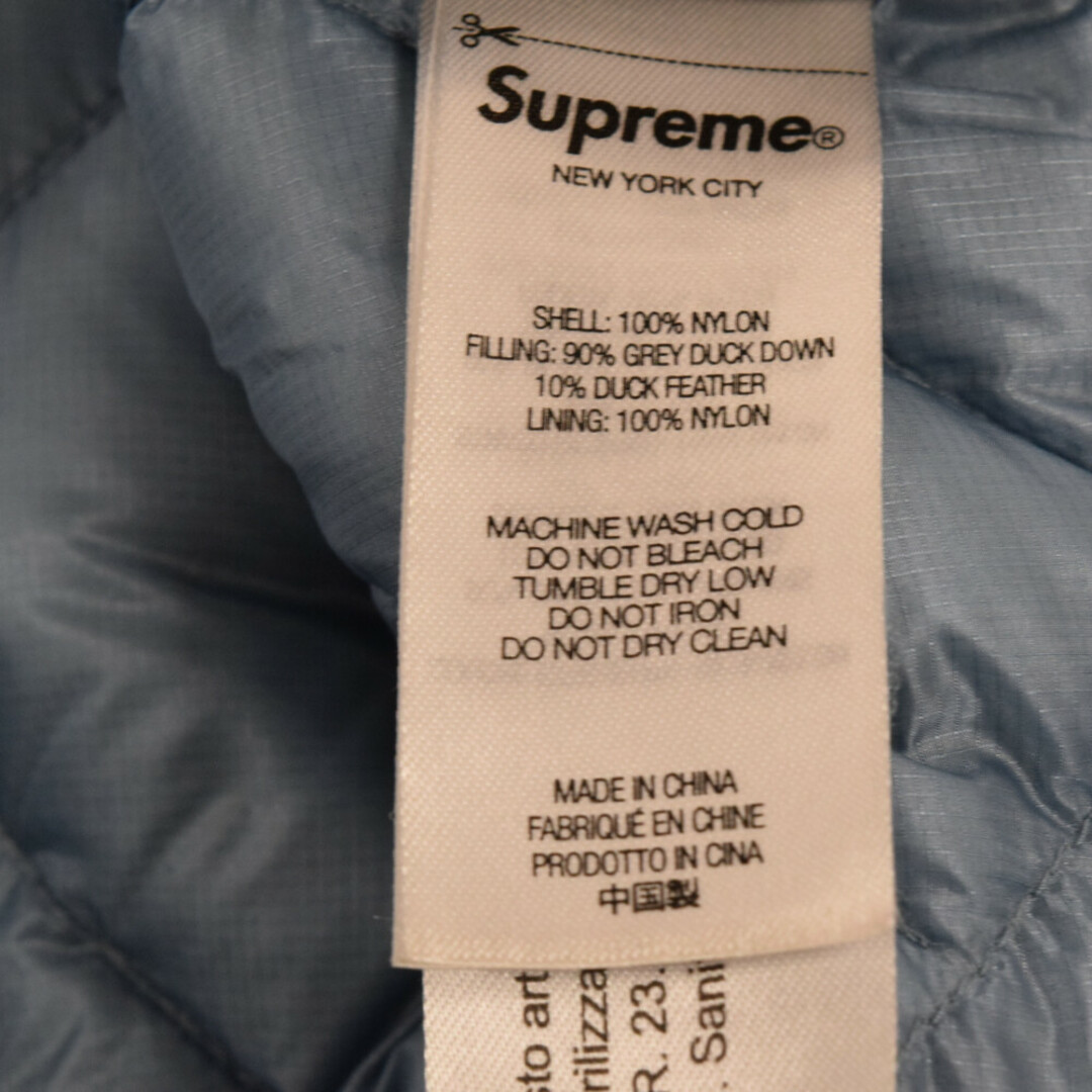 SUPREME シュプリーム 22SS Spellout Quilted Down Jacket スペルアウト キルト ライトウェイト ダウン ジャケット ライトブルー