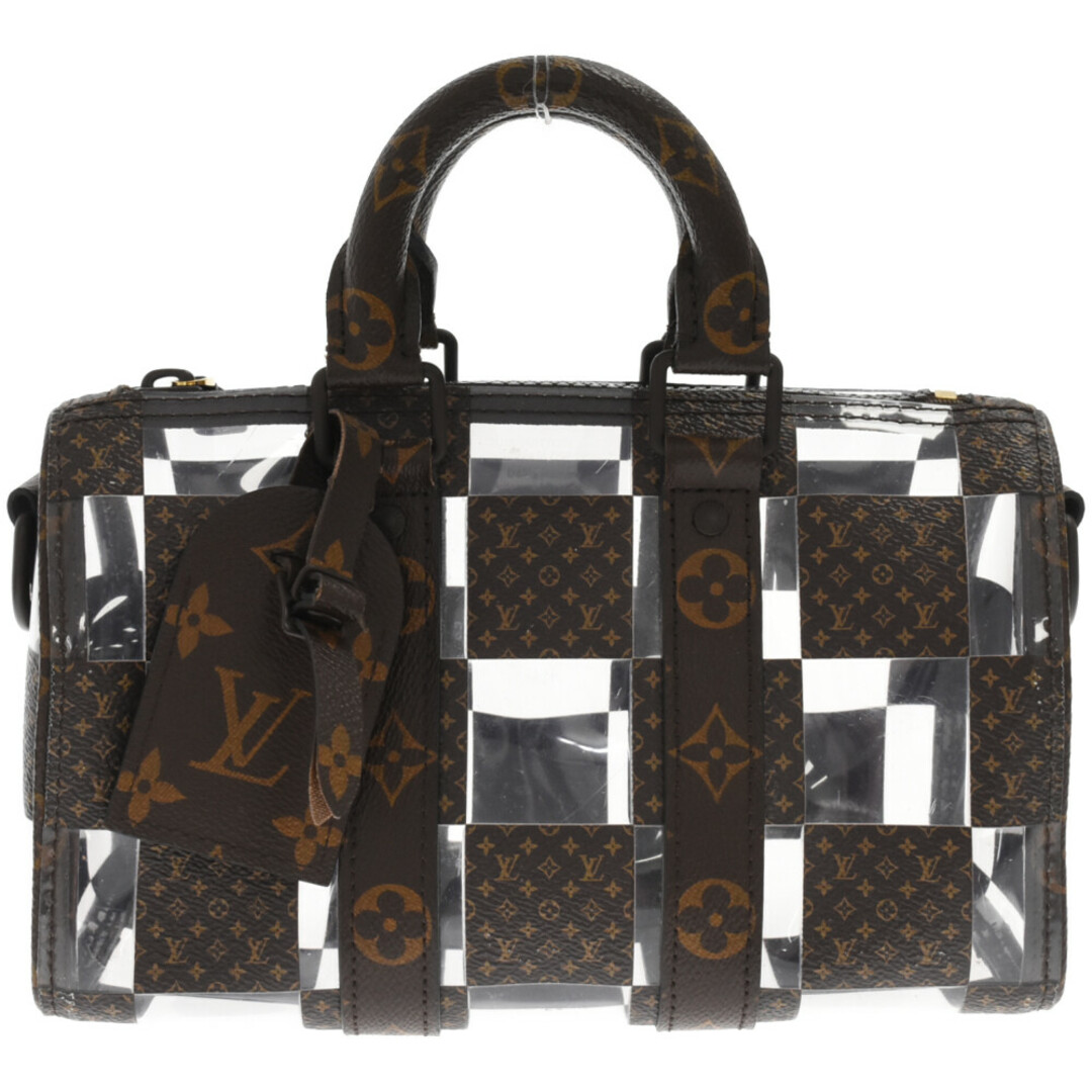 LOUIS VUITTON ルイヴィトン キーポル・バンドリエール 25 モノグラム・チェス 2WAY ショルダーバッグ ハンドバッグ モノグラム×クリア キャンバス PVC M20872 ブラウン