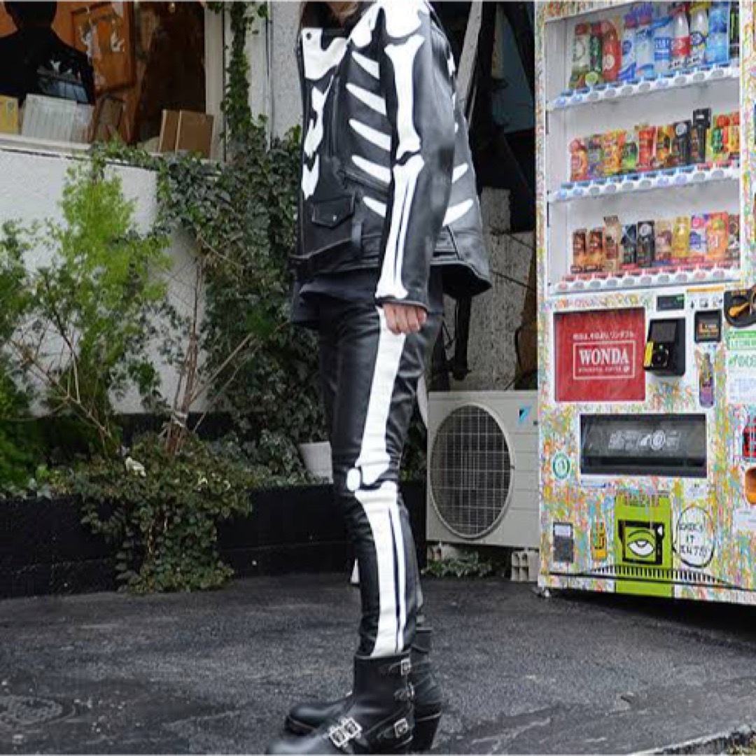タグ付き極美品 blackmeans ブラックミーンズ レザーパンツ-