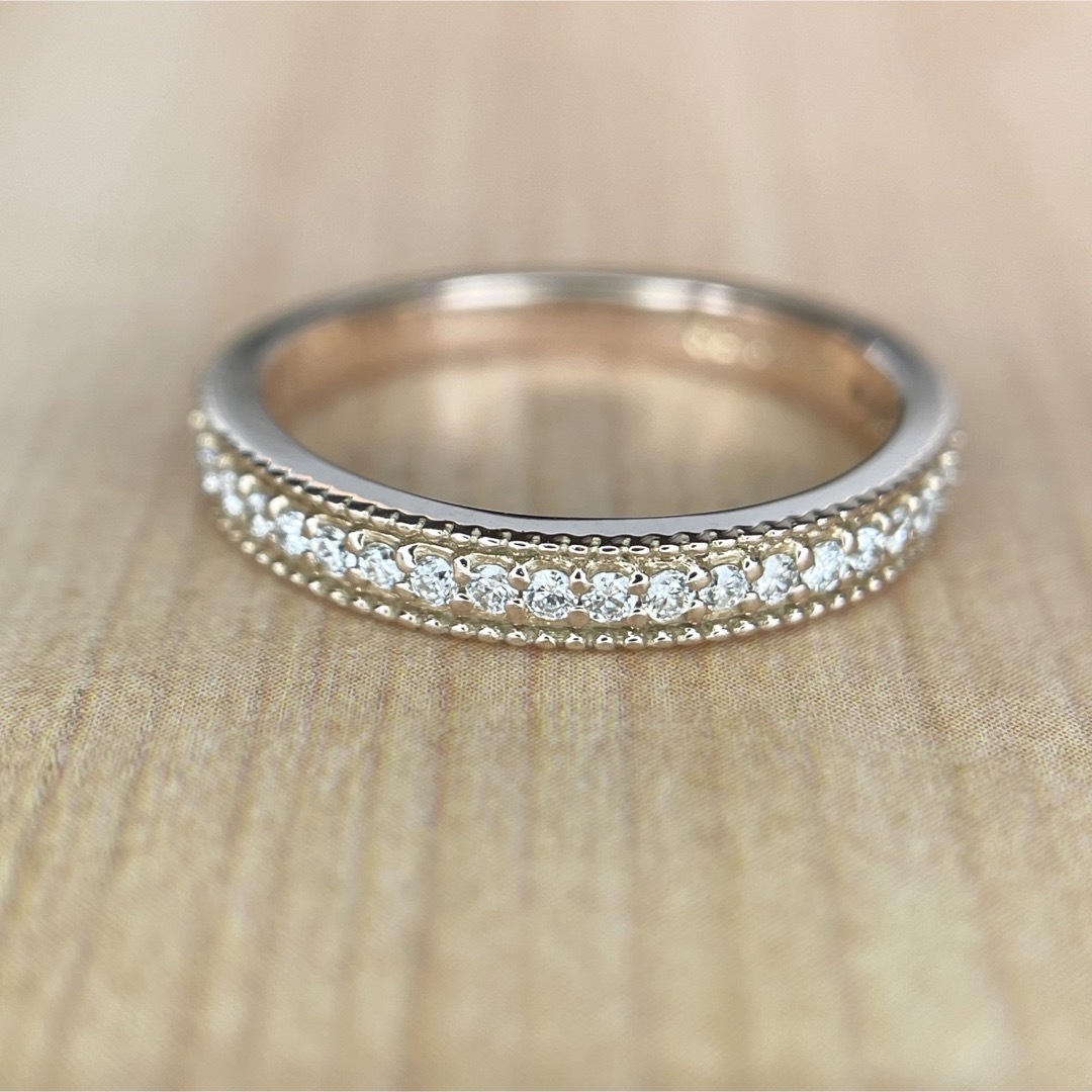 26日までの出品❗️ピンクゴールド製 ハーフエタニティリング ダイヤリング  レディースのアクセサリー(リング(指輪))の商品写真