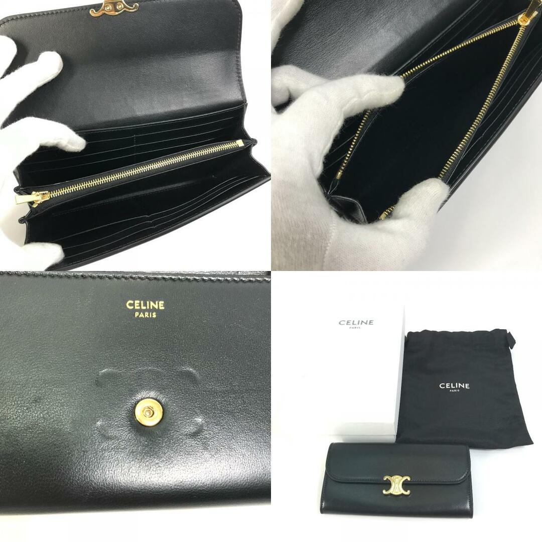 美品　セリーヌ　CELINE 長財布　黒　ラージフラップウォレット