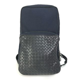 ボッテガヴェネタ(Bottega Veneta)のボッテガヴェネタ BOTTEGA VENETA イントレチャート クロスボディバッグ カバン ボディバッグ レザー/キャンバス ネイビー(ボディーバッグ)