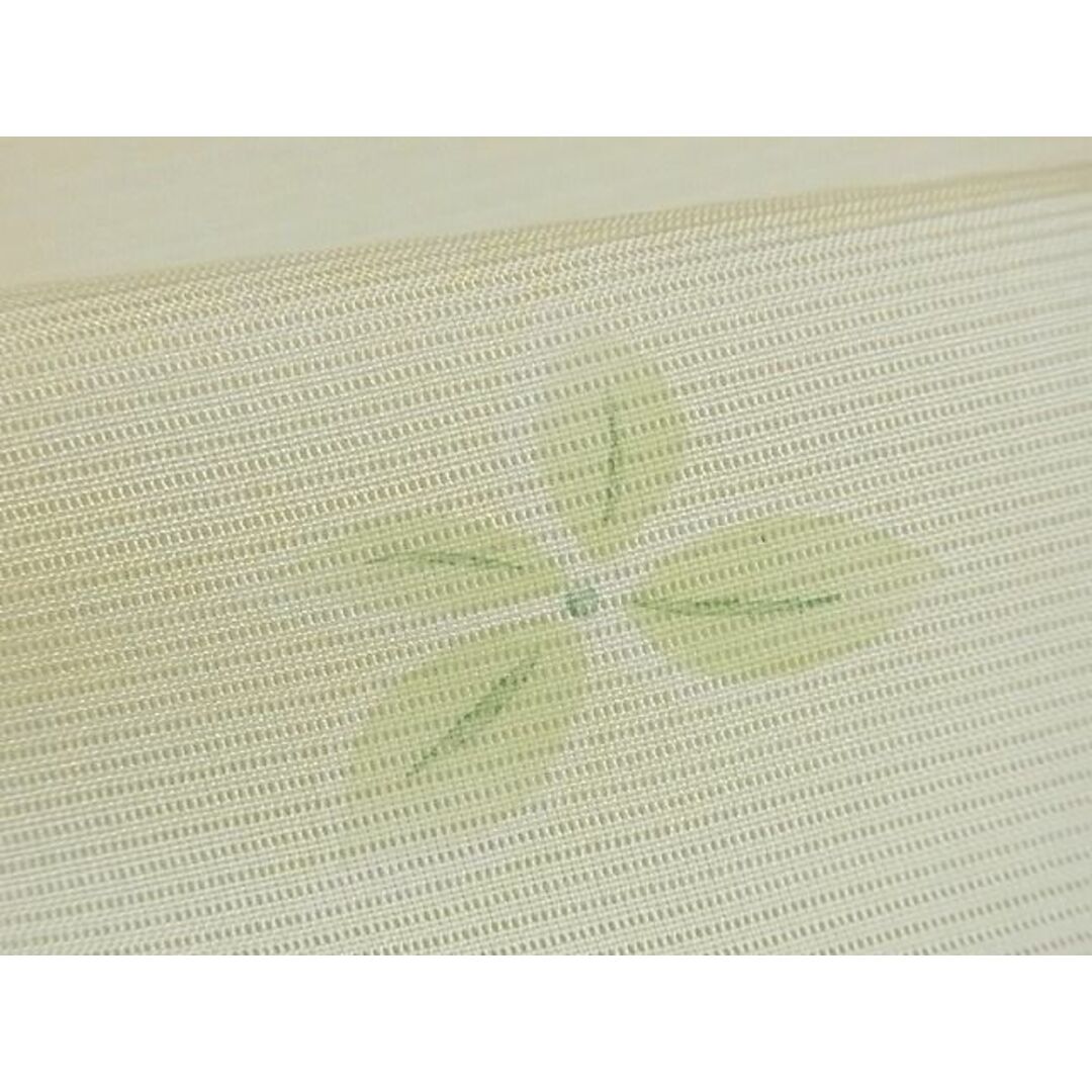 平和屋-こころ店□極上 夏物 小紋 絽 舞葉文 砥粉色地 ロング丈 着丈