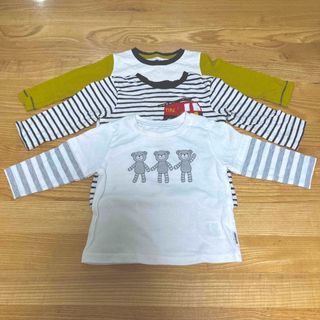 コムサイズム(COMME CA ISM)のロンT 80㎝　9-12m コムサイズム　ボーダー　保育園　3枚セット(Ｔシャツ)