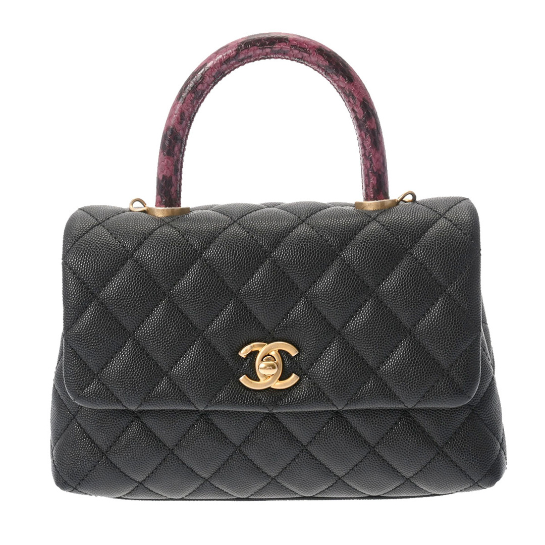 CHANEL - シャネル マトラッセ トップハンドル XS 2WAYバッグ ブラック