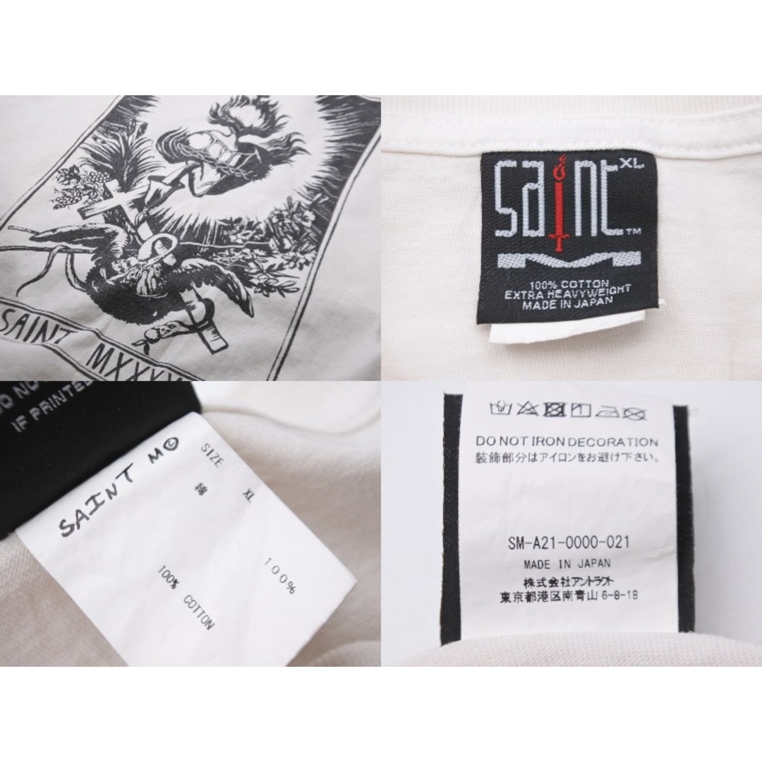 SAINT MICHAEL セントマイケル 長袖Ｔシャツ WIHフロントマリアバックハートロングT コットン ホワイト XL 美品  54706