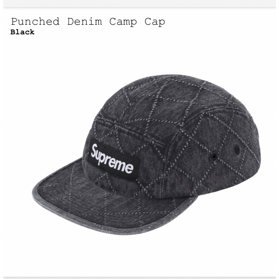 supreme punched denim camp cap帽子