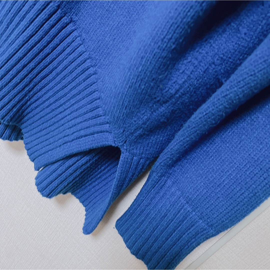 STYLE DELI(スタイルデリ)のスタイルデリ スタンドネックニットトップス ブルー レディースのトップス(ニット/セーター)の商品写真