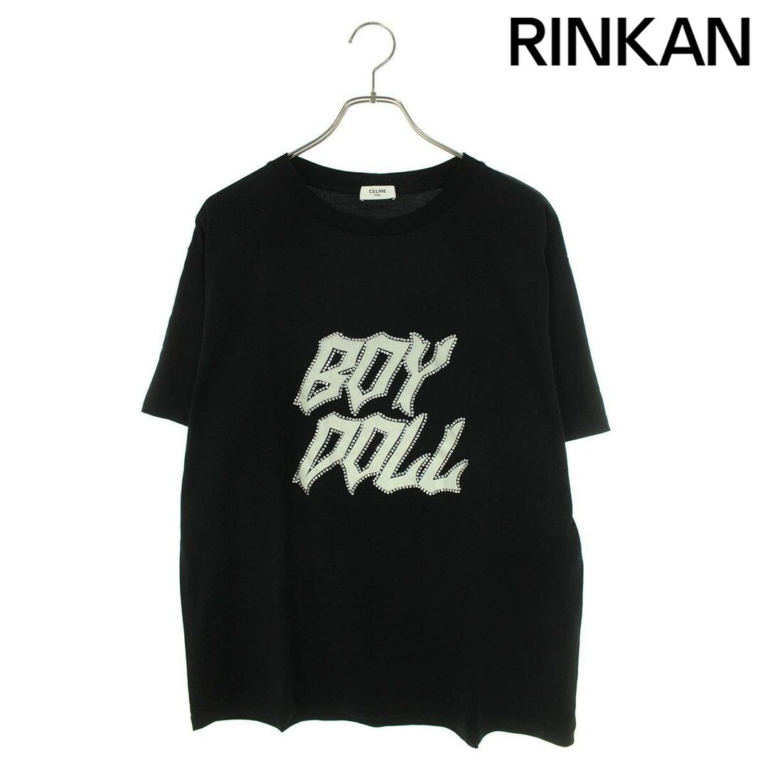 セリーヌバイエディスリマン  22AW  2X59C671Q BOY DOLLラインストーンロゴプリントTシャツ メンズ XLTシャツ/カットソー(半袖/袖なし)