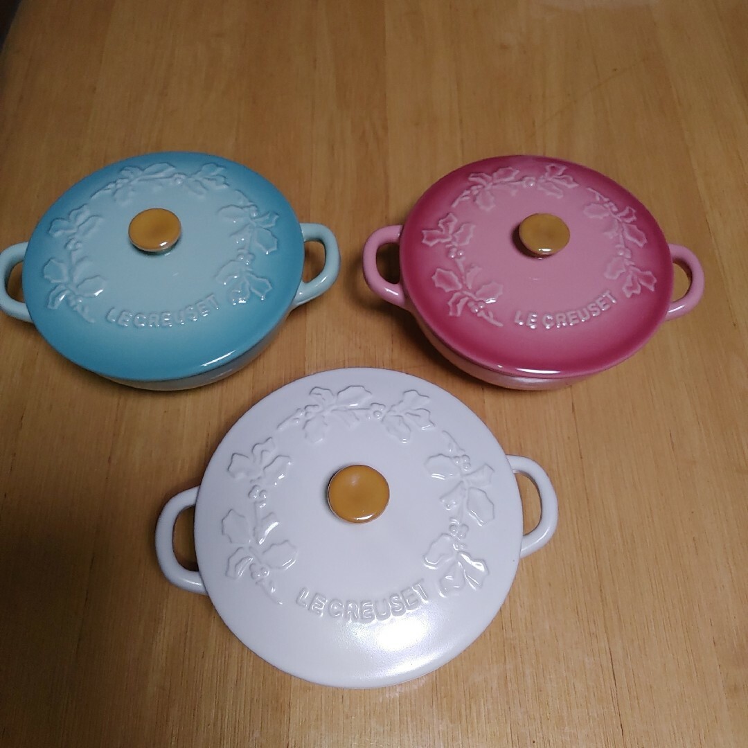 収納/キッチン雑貨早い者勝ち！LE CREUSET　ミニマルミット　ホーリークリスマス3点セット