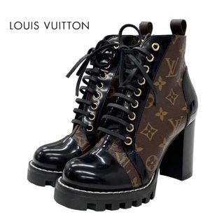 ルイヴィトン(LOUIS VUITTON)のルイヴィトン LOUIS VUITTON スタートレイルライン ブーツ ショートブーツ 靴 シューズ レザー ブラック ブラウン モノグラム アンクルブーツ(ブーツ)