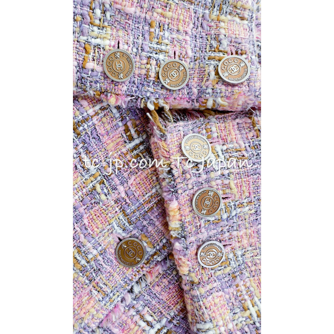 CHANEL(シャネル)のシャネル CHANEL ピンク・パープル・貴重なルサージュ・ツイード・コットン・ジャケット・スカート・スーツ 38 レディースのフォーマル/ドレス(スーツ)の商品写真