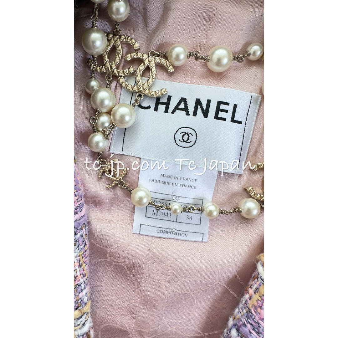 CHANEL(シャネル)のシャネル CHANEL ピンク・パープル・貴重なルサージュ・ツイード・コットン・ジャケット・スカート・スーツ 38 レディースのフォーマル/ドレス(スーツ)の商品写真