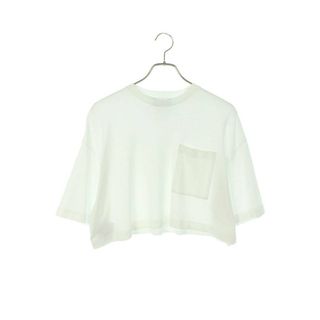 【PRADA】プラダ クルーネック 半袖Tシャツ Mサイズ プリントロゴ コットン ホワイト×ピンク 35838ST611VOE/br2997ar