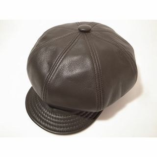 ニューヨークハット(NEW YORK HAT)のUSA製ニューヨークハット新品Lambskin Spitfire本革レザー茶L(キャスケット)