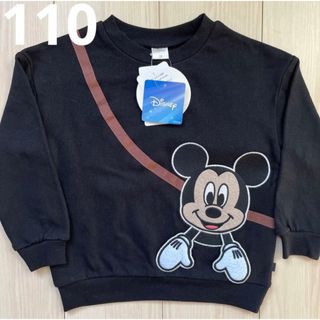 ディズニー(Disney)の【Disney】ミッキー  ポシェット風 トレーナー ロンT 110(Tシャツ/カットソー)