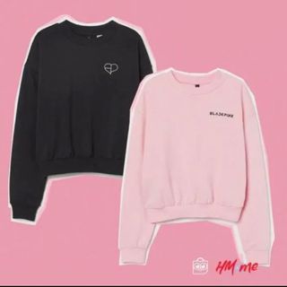 エイチアンドエム(H&M)のH&M   BLACKPINK コラボ　スエット　ピンク(トレーナー/スウェット)