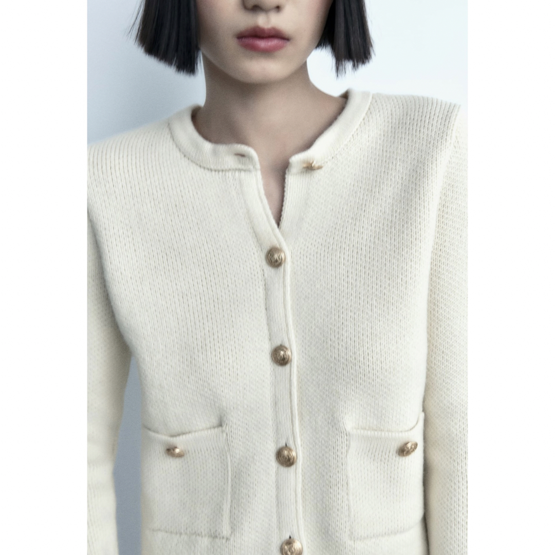 完売品!!【タグ付き新品】ZARA ザラ ゴールドボタン ニット