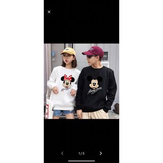 あ01196210様専用ページ　裏起毛　白ミッキー M 白ミニーL(Tシャツ(半袖/袖なし))