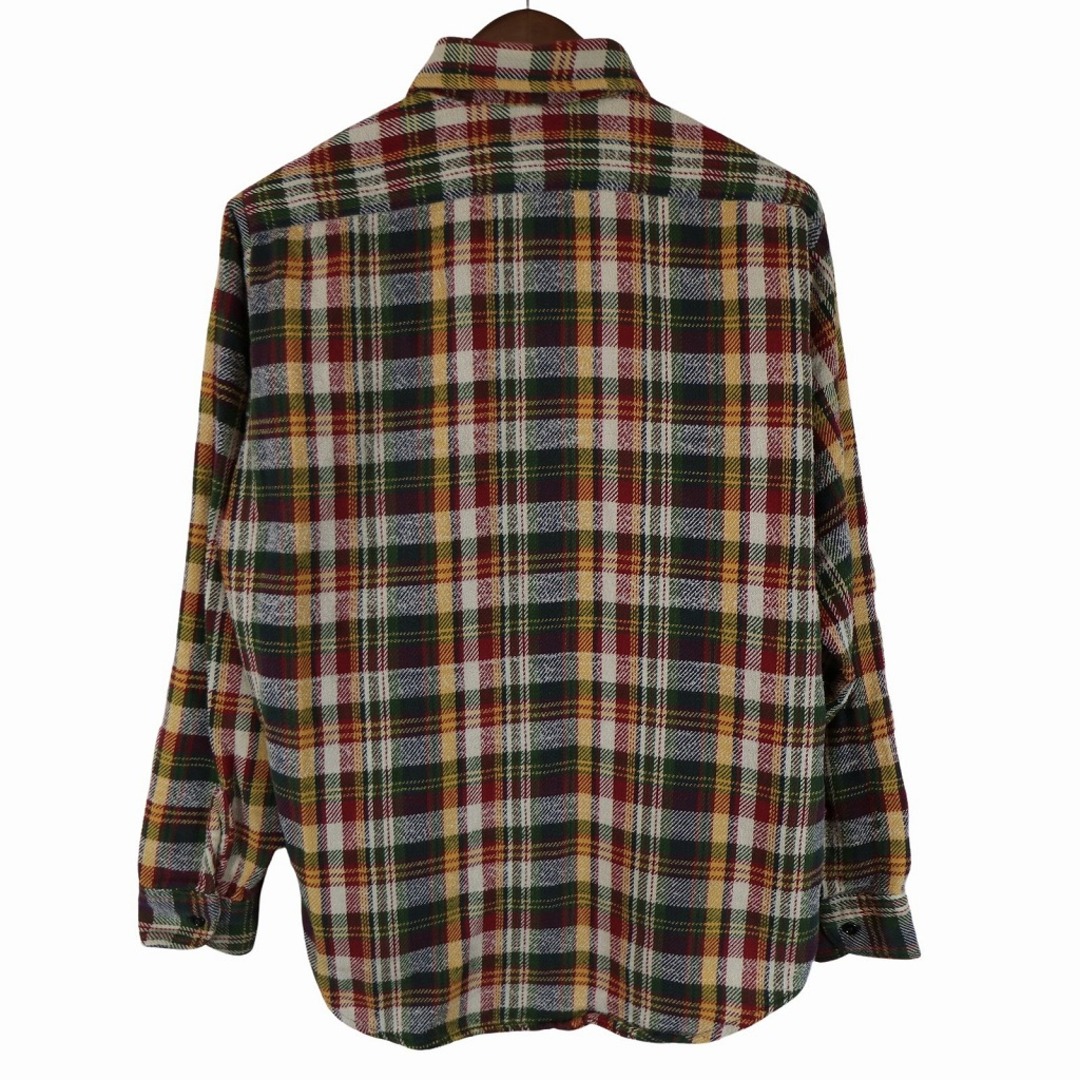 70年代 BIG MAC ビッグマック ヘビーネルシャツ 長袖シャツ 単色タグ チェック柄 ベージュ (メンズ L)   O4821