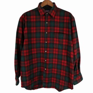 ペンドルトン(PENDLETON)の90年代~ PENDLETON ペンドルトン ウール 長袖シャツ チェック柄 レッド (メンズ L) 中古 古着 O4827(シャツ)