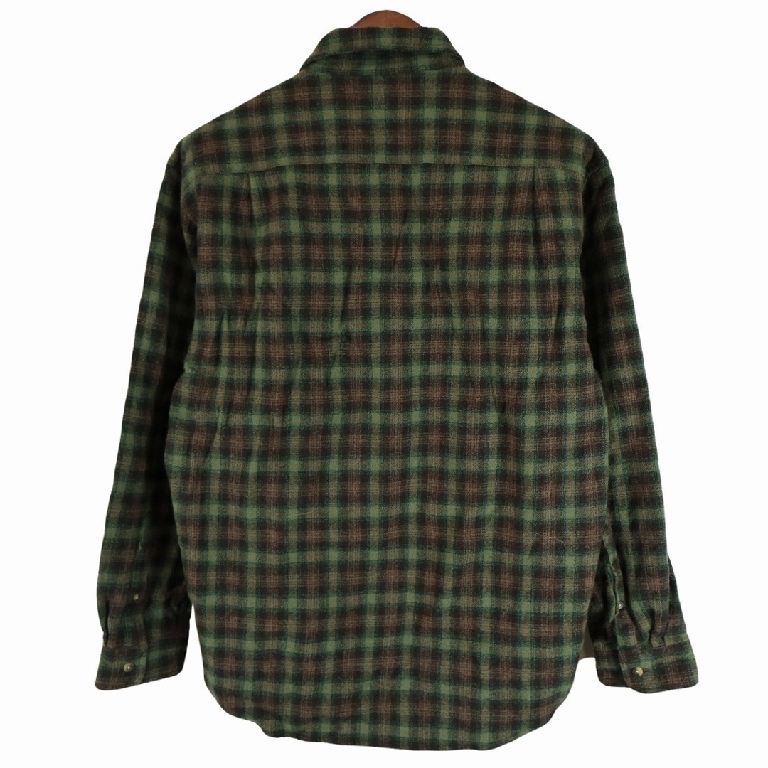 PENDLETON(ペンドルトン)のPENDLETON ペンドルトン ウール 長袖シャツ チェック柄 グリーン (メンズ XL) 中古 古着 O4830 メンズのトップス(シャツ)の商品写真